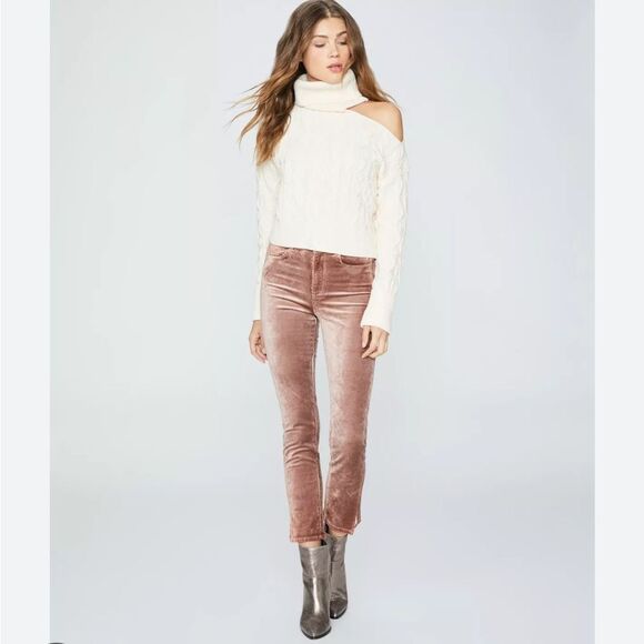 Paige Womens Cindy Straight in Warm Suede Velvet 28 Grunge Boho $219 - Picture 1 of 14